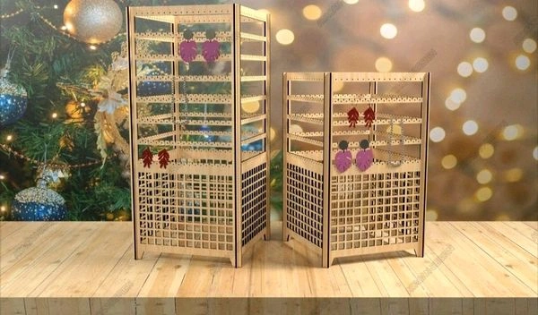 Expandable Wooden Jewellery Organiser Stand Display / Earring Organizer Rack
