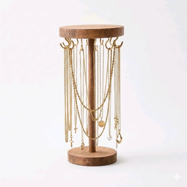 DIY Necklace Chain Display Stand - Brown