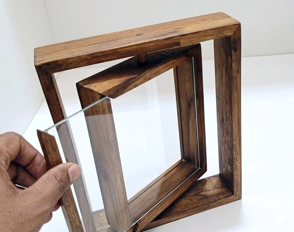 LedyTeak Wood Rotating Frame / Floating Frame / Varmala Preservation - 8/6/1.5"