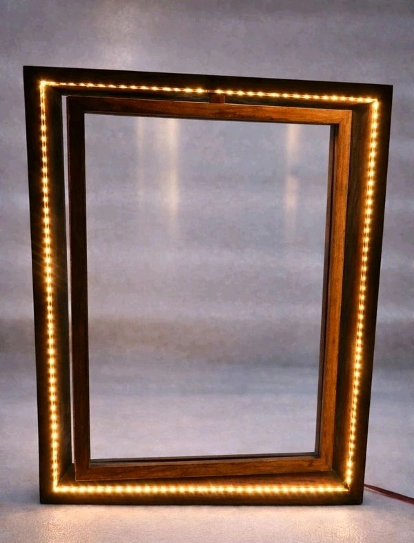 LedyTeak Wood Rotating Frame / Floating Frame / Varmala Preservation - 12/9/1.5"