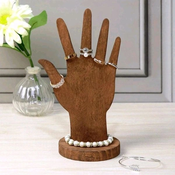 4 Pcs Wooden Hand Shape Jewellery Display Stand For Bracelet & Rings