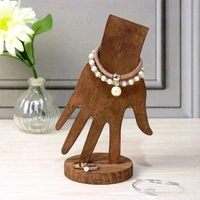 4 Pcs Wooden Hand Shape Jewellery Display Stand For Bracelet & Rings