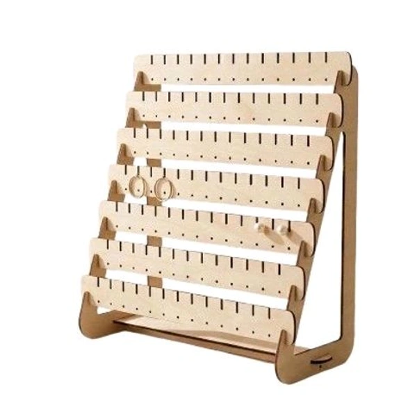 Wooden Earrings Display Stand - Natural beige