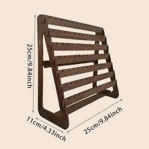 Wooden Earrings Display Stand - Walnut Brown