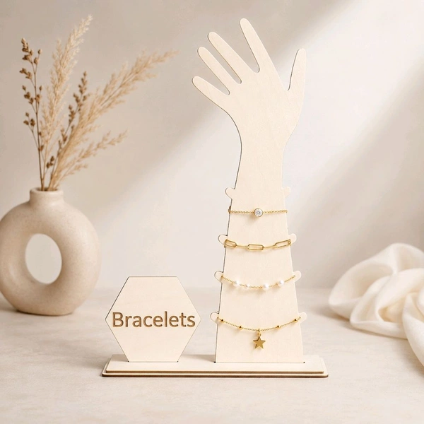 2 Pc Wooden Bracelet Display Stand