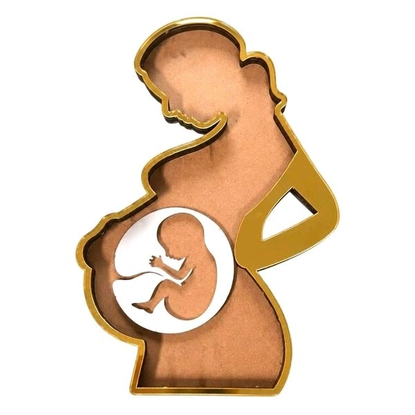 Motherhood Mom-to-be Resin Base With Baby Cutout - 16", White acrylic baby cutout