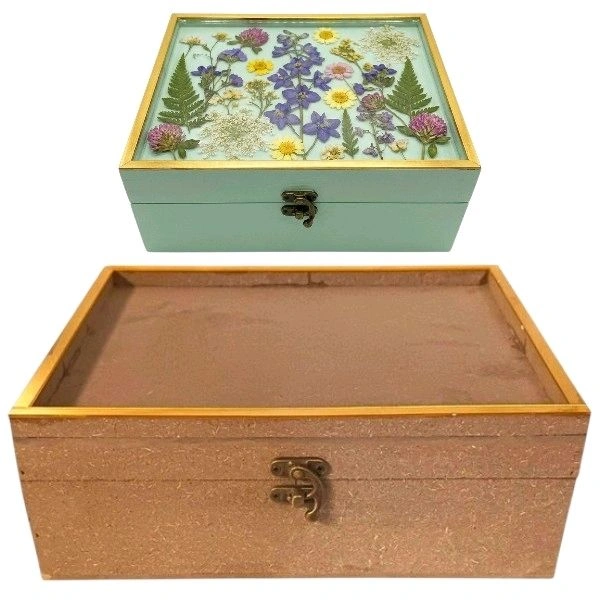 Mdf Preservation Box - With Golden Border - 12/10/4 inches