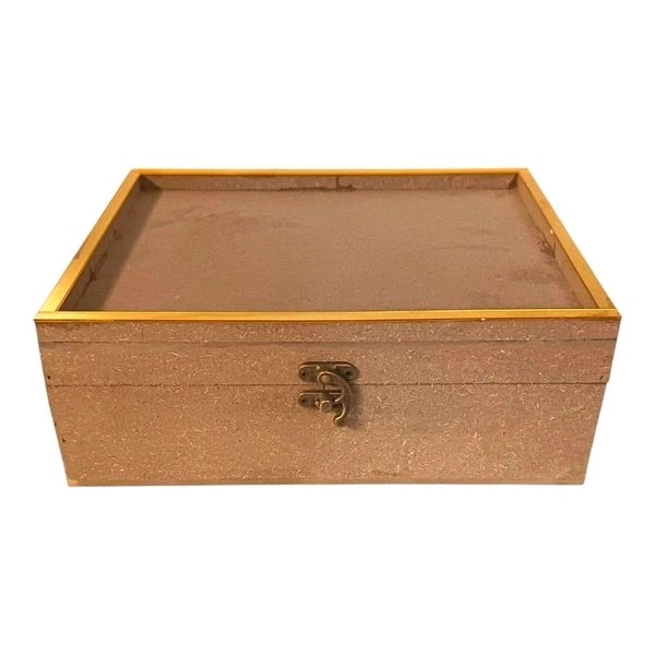 Mdf Preservation Box - With Golden Border - 12/10/4 inches