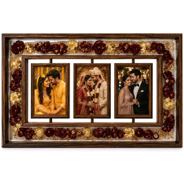 Teakwood Rotating Photo Frame / Teakwood Rotating Resin Preservation Frame - Mdf base for side border frame