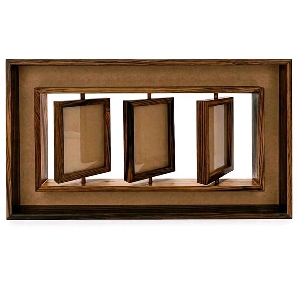 Teakwood Rotating Photo Frame / Teakwood Rotating Resin Preservation Frame - Mdf base for side border frame