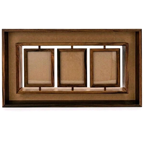 Teakwood Rotating Photo Frame / Teakwood Rotating Resin Preservation Frame - Mdf base for side border frame