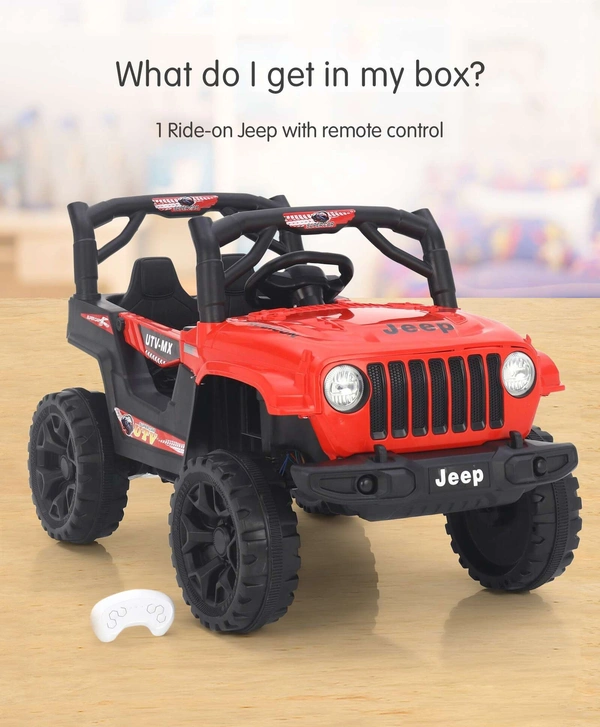 STC Battery Operated Ride On Jeep With Remote Control - L 82 x B 40 x H 42 cm, Blue