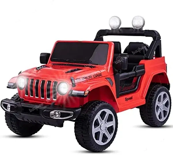 Robicun Battery Operated Car Jeep for Kids, Ride on Toy Kids Car with Light, Music| Racing Baby Big Electric Car Jeep | Rechargeable Battery Car for Kids to Drive 2 to 5 Years Boy Girl- 4MOTOR