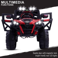 Stc Goods Pro Car to Drive, Rechargeable 12V Battery Operated Ride-On Car for Kids Music Lights with R/C Jeep, Electric-Car, Kids Car, Racing Car for Boys & Girls Age 2-6 Years - Red