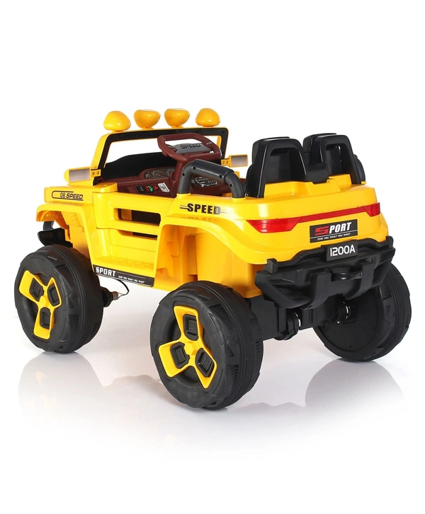 Bugatti Two Seater Jeep Ride On with Light & Sound - Yellow