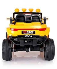 Bugatti Two Seater Jeep Ride On with Light & Sound - Yellow
