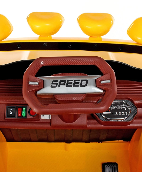 Bugatti Two Seater Jeep Ride On with Light & Sound - Yellow