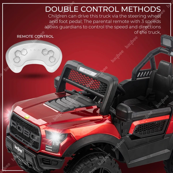 Stc POBO 2 MOTOR JEEP UPTO 7 YEARS (4 Motor-upto 50kg) - Red