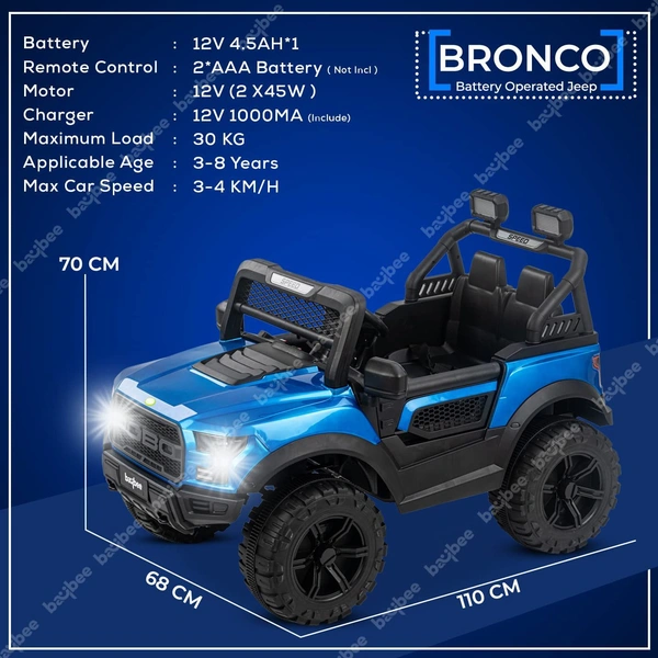 Stc POBO 2 MOTOR JEEP UPTO 7 YEARS (4 Motor-upto 50kg) - Blue