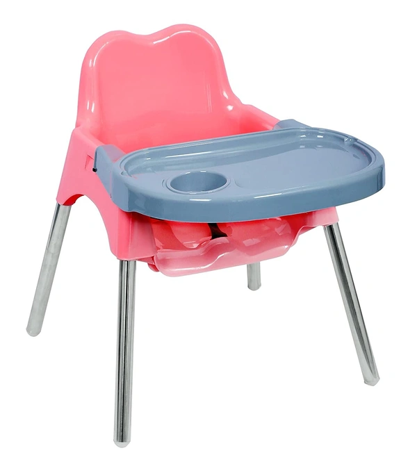 My Giraffe Spotty Baby Dining Chair with Footrest, Red-Grey Color - Pink
