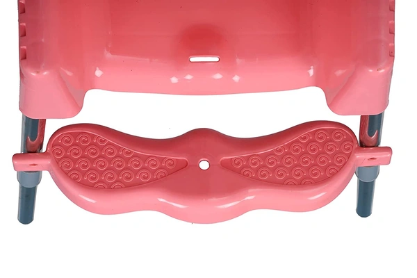 My Giraffe Spotty Baby Dining Chair with Footrest, Red-Grey Color - Pink