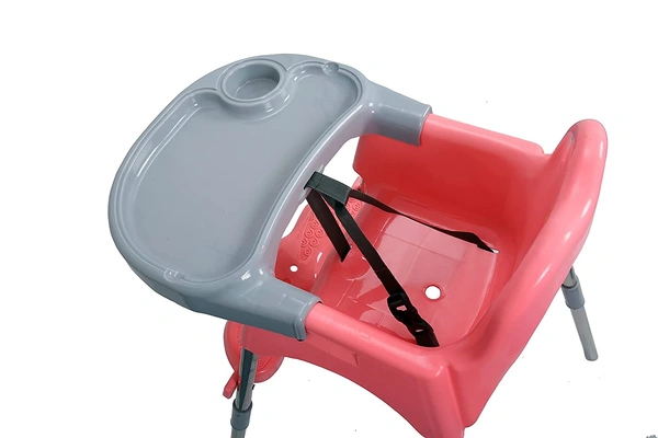My Giraffe Spotty Baby Dining Chair with Footrest, Red-Grey Color - Pink