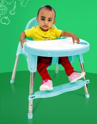 krona lolipop Baby Dining Chair with Footrest, blue,green and pink colors - PINK