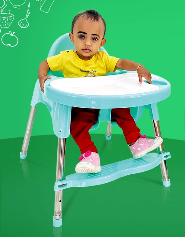 krona lolipop Baby Dining Chair with Footrest, blue,green and pink colors - PINK