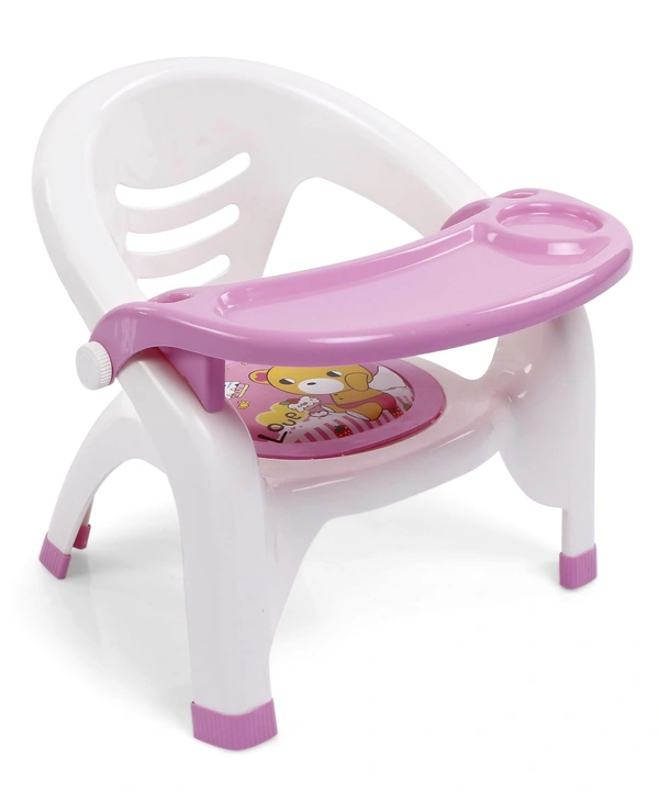 Plastic Dinning Chair - 12 Month to 24 Months, Ease the weaning phase and inculcate proper dining manners with Light weight Baby Dining Chair - PINK