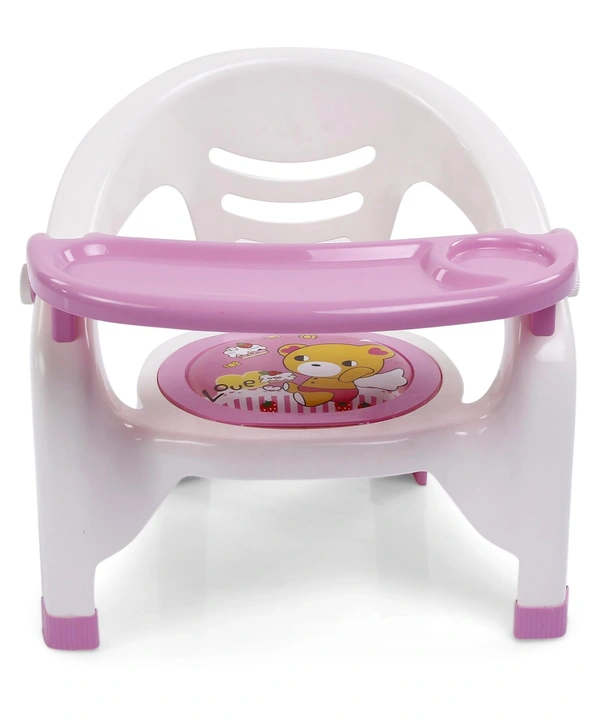 Plastic Dinning Chair - 12 Month to 24 Months, Ease the weaning phase and inculcate proper dining manners with Light weight Baby Dining Chair - PINK