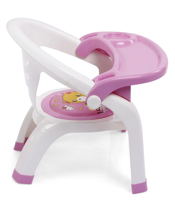 Plastic Dinning Chair - 12 Month to 24 Months, Ease the weaning phase and inculcate proper dining manners with Light weight Baby Dining Chair - PINK