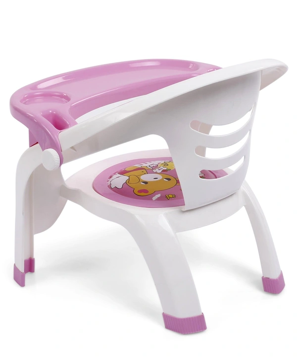 Plastic Dinning Chair - 12 Month to 24 Months, Ease the weaning phase and inculcate proper dining manners with Light weight Baby Dining Chair - PINK