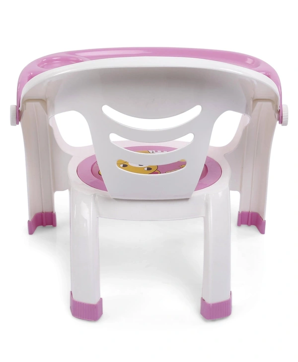 Plastic Dinning Chair - 12 Month to 24 Months, Ease the weaning phase and inculcate proper dining manners with Light weight Baby Dining Chair - PINK