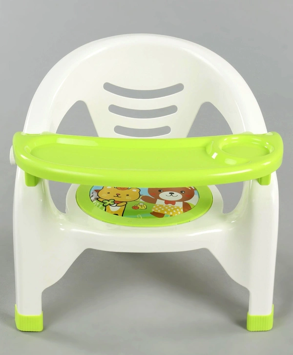 Plastic Dinning Chair - 12 Month to 24 Months, Ease the weaning phase and inculcate proper dining manners with Light weight Baby Dining Chair - GREEN