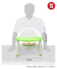 Plastic Dinning Chair - 12 Month to 24 Months, Ease the weaning phase and inculcate proper dining manners with Light weight Baby Dining Chair - GREEN