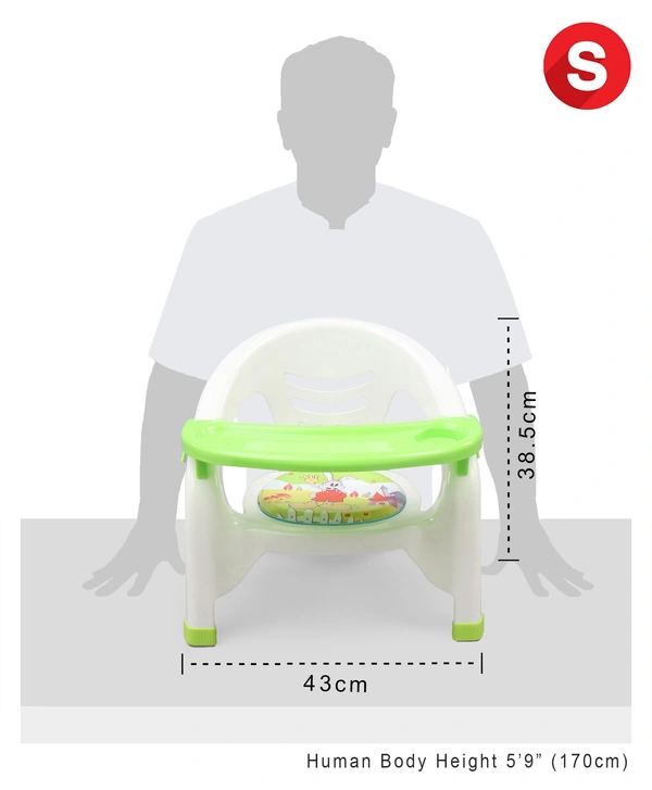 Plastic Dinning Chair - 12 Month to 24 Months, Ease the weaning phase and inculcate proper dining manners with Light weight Baby Dining Chair - GREEN