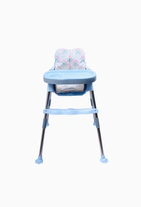 My Giraffee 3-in-1 Convertible Baby High Chair with Safety Belt Double Tray, Footrest & Waterproof Seat | 2-Height Positions, Stainless Steel Frame-Blue - Blue