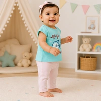 Baby Girls Top & Leggings Set 006-0 - 0-6 Months