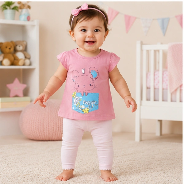 Baby Girls Top & Leggings Set 008-0 - 0-6 Months