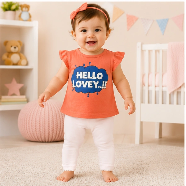Baby Girls Top & Leggings Set 015-3 - 0-6 Months