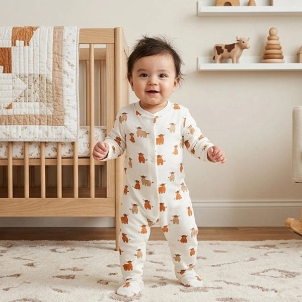 Surplus Baby Organic Cotton Romper for Babies-054 - 0-3 Months