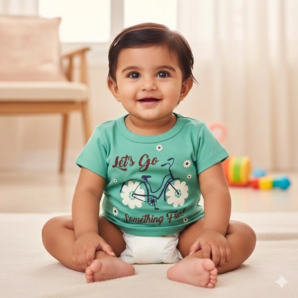 QUCO Girls' "Let's Go Something Fun!" Graphic Tee
- 0-6 Months