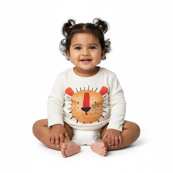 Abstract Lion Face Long-Sleeve T-Shirt - 0-6 Months