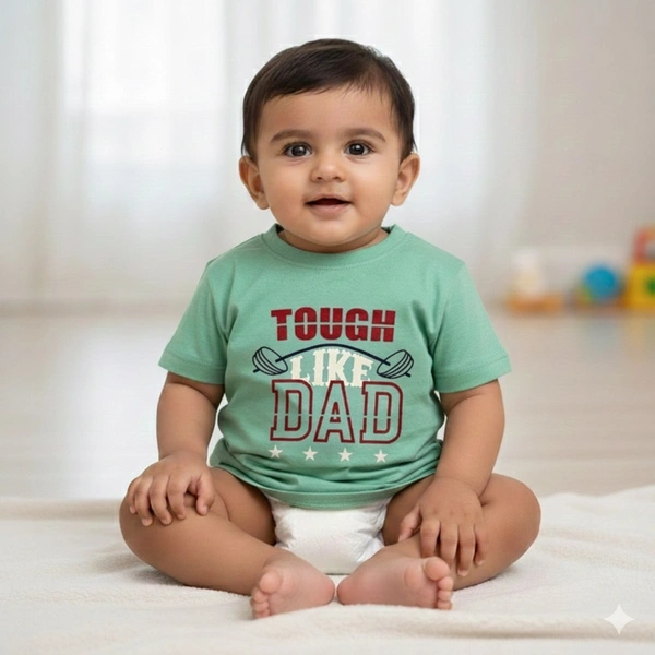 Aqua Blue Weightlifting Slogan Tee - 0-6 Months