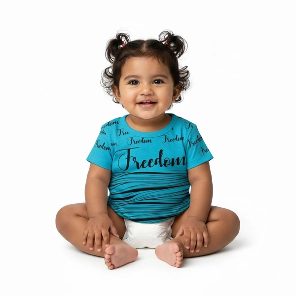 QUCO Aqua "Freedom" Flow Graphic Tee - 0-6 Months