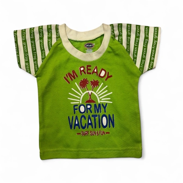 I'm Ready for My Vacation" Striped-Sleeve T-Shirt - 0-6 Months