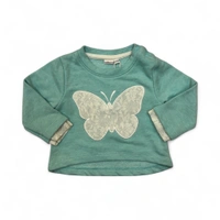 Blooberia Burgundy Lace Butterfly Sweatshirt - 0-6 Months
