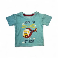 Born to Fly High" Helicopter T-Shirt - 0-6 Months