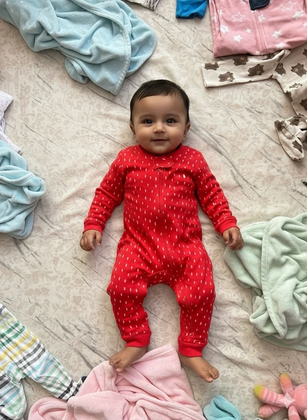 Surplus Baby Organic Cotton Ribbed Romper 047 for Newborns (0–3M | 3–6M | 6–9M | 9–12M)