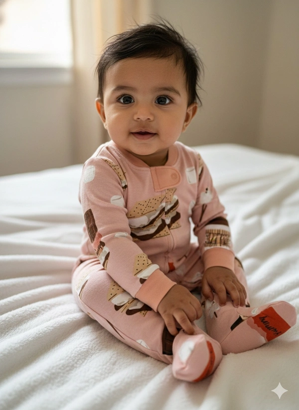 Surplus Baby Organic Cotton Ribbed Romper 046  for Newborns (0–3M | 3–6M | 6–9M | 9–12M)